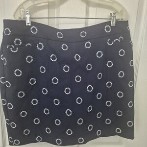 Chico's Navy Blue Polka Dot Skirt Sz3